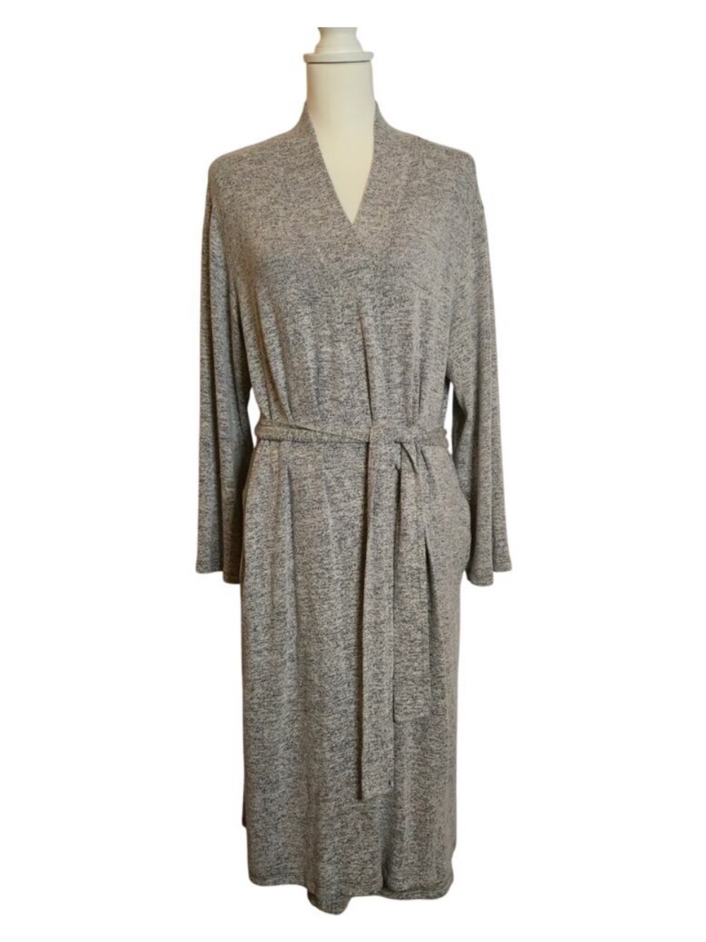Cozy Chic Loungewear Sleep Natori Heather Gray Soft Stretch Knit Robe S  Comfy
